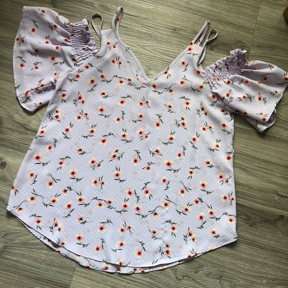Flowy off the shoulder flowery top